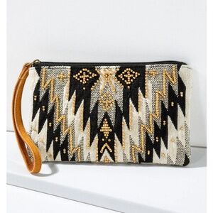 Handmade Beaded Cotton Ethnic Pattern Clutch